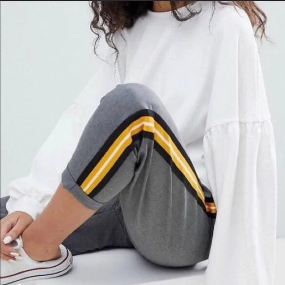 Bershka belted utility trouser in black discount